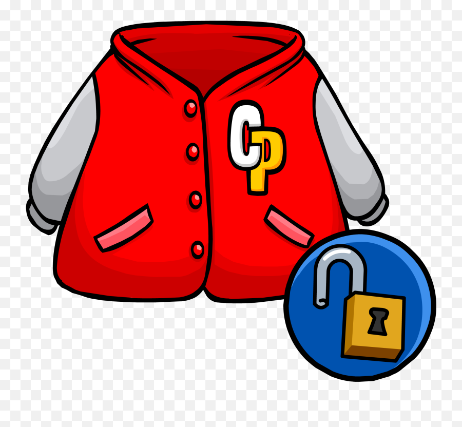Download Red Letterman Jacket Unlocked Clothing Icon Id - Jacket Cartoon Png Transparent,Icon Jacket