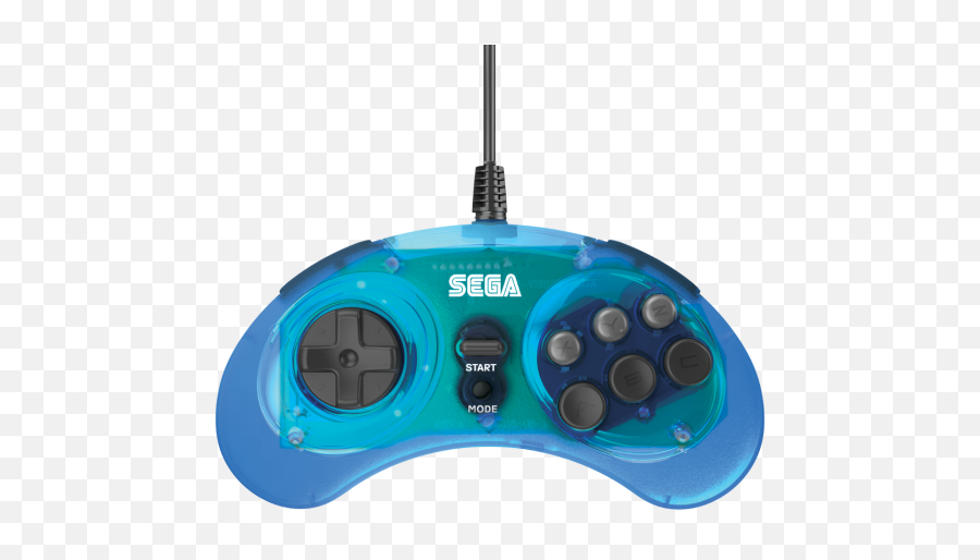 Sega Genesis 8 - Button Arcade Pad With Usb M1 Clear Blue Sega Genesis Controller Usb Png,Sega Genesis Png