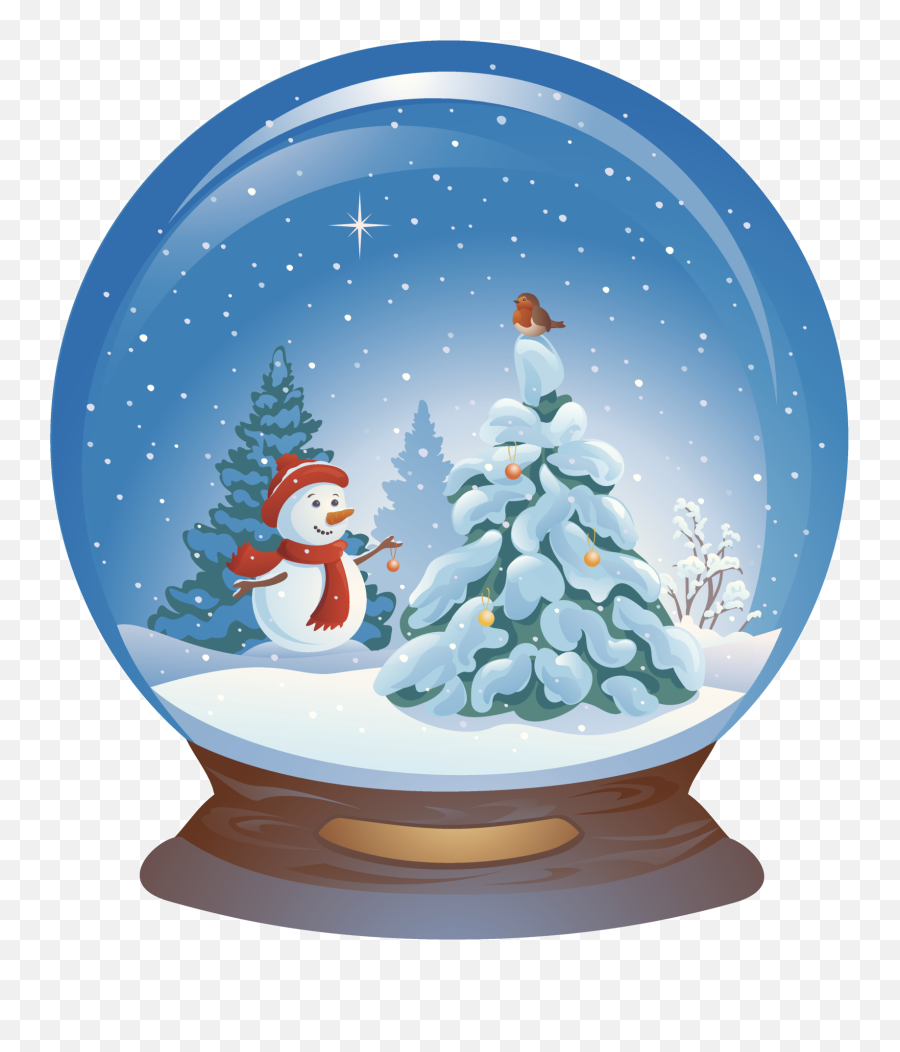Download Hd Snowman Blue Ball Claus Illustration Crystal Png Tree