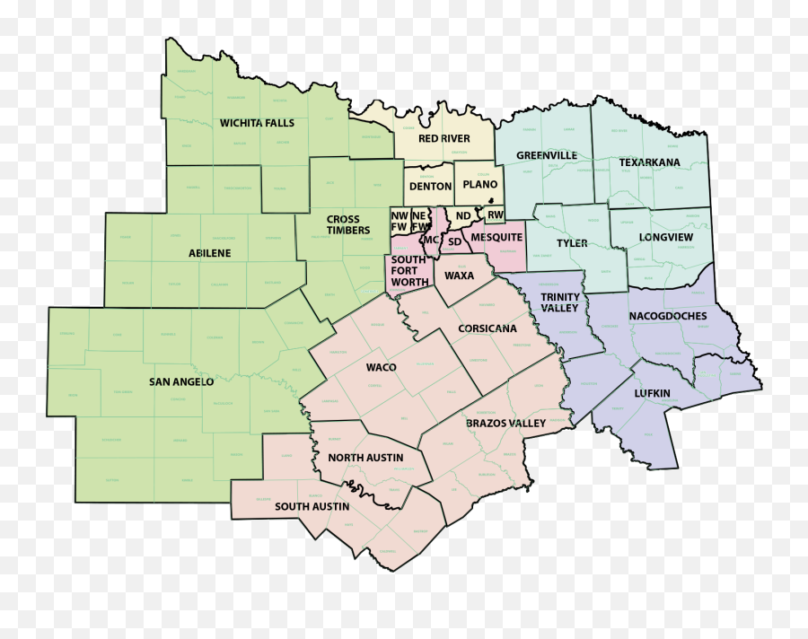 District Map North Texas Council Of The - North Texas School District Map Png,Texas Map Png