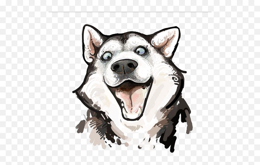 Husky - Free Shipping Happy Dog Crazy Husky Pin Animal Husky Cartoon Png,Husky Transparent