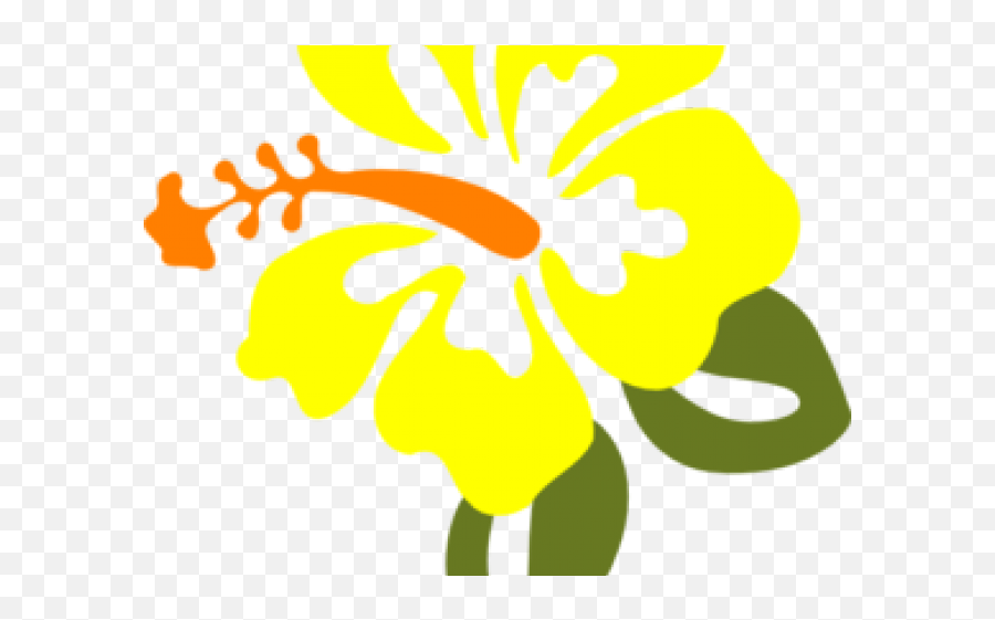 Yellow Flower Clipart Orange - Transparent Yellow Hibiscus Clipart Png,Hibiscus Flower Png