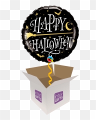 Download Happy Halloween Golden Broomstick - Full Size PNG Birthday Balloons