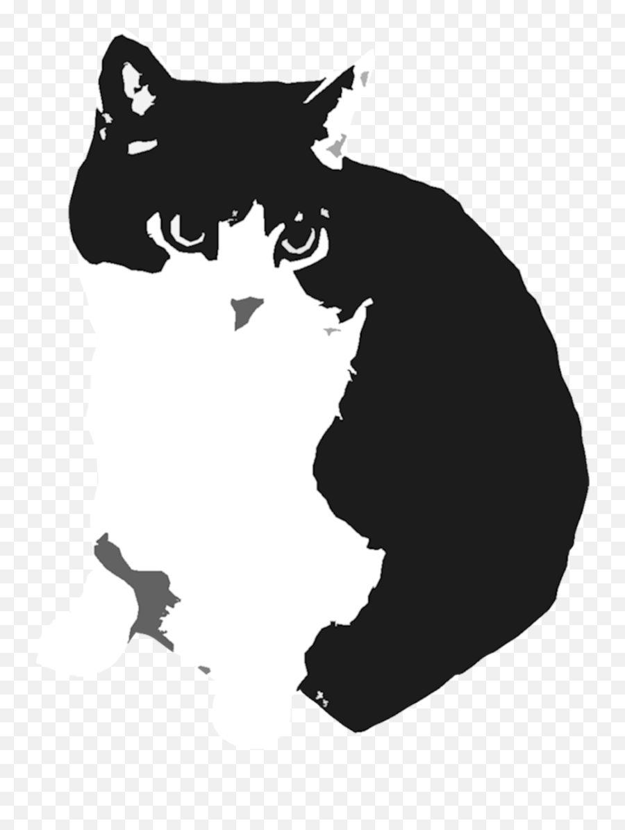 Cat Silhouette Template - Black And White Cat Stencils Png,Cat Outline Png