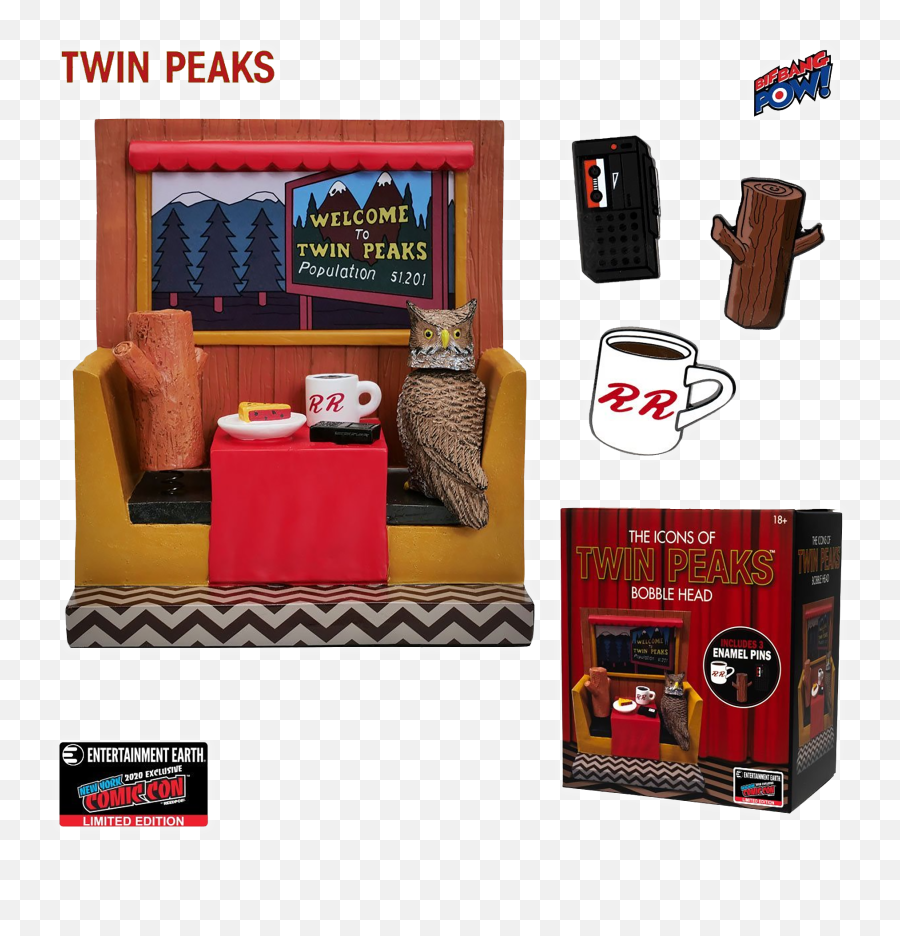 Twin Peaks Icons Bobble - Head With Enamel Pin Set Furniture Style Png,Angry Birds Icon Set