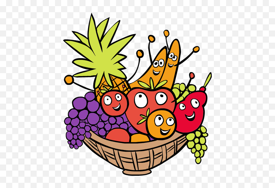 Fruit Basket Clipart - Cartoon Fruits Basket Clipart Png,Fruit Clipart Png