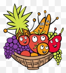 Fruit Basket Clipart - Cartoon Fruits Basket Clipart Png,Fruit Clipart Png