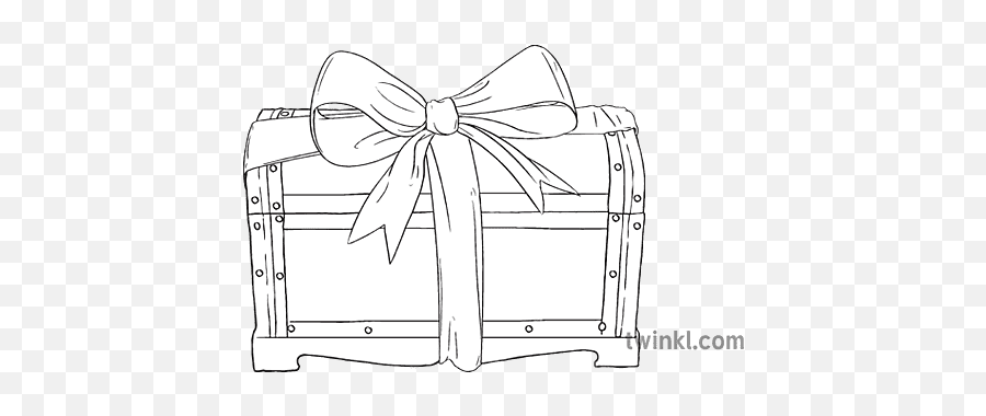 Standard Bow Treasure Chest Plain Closed Life Ks2 Black And - Bow Png,Treasure Chest Icon Black And White