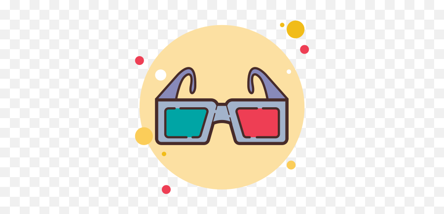 3d Glasses Icon In Circle Bubbles Style - Play Movie App Descargar Png,3d Glasses Icon