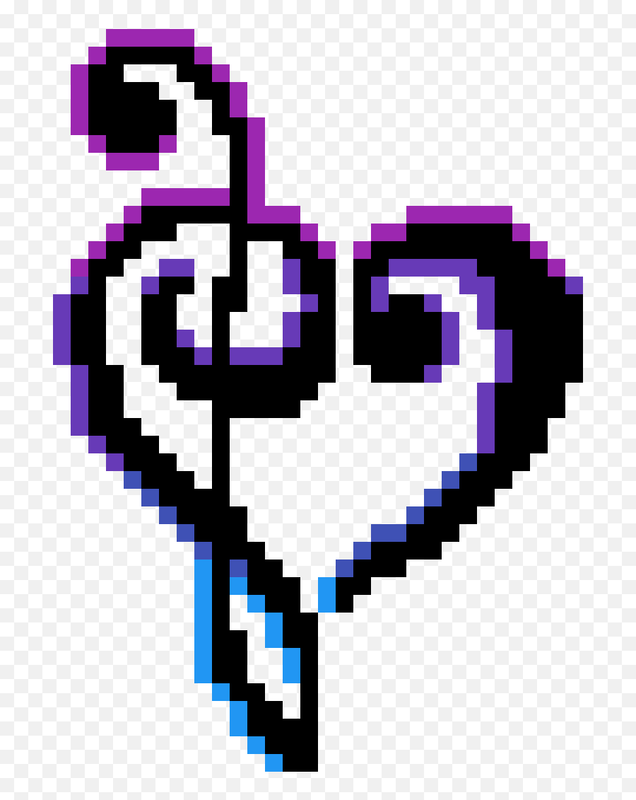 Treble Clef - Music Heart Pixel Art Transparent Cartoon Treble And Bass Clef Heart Png,Treble Clef Transparent Background