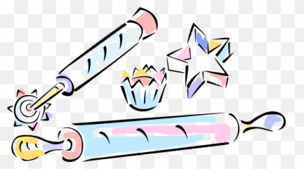 Rolling Pin With Baking Tools - Vector Image Bakery Rolling Png Vector,Baking Png