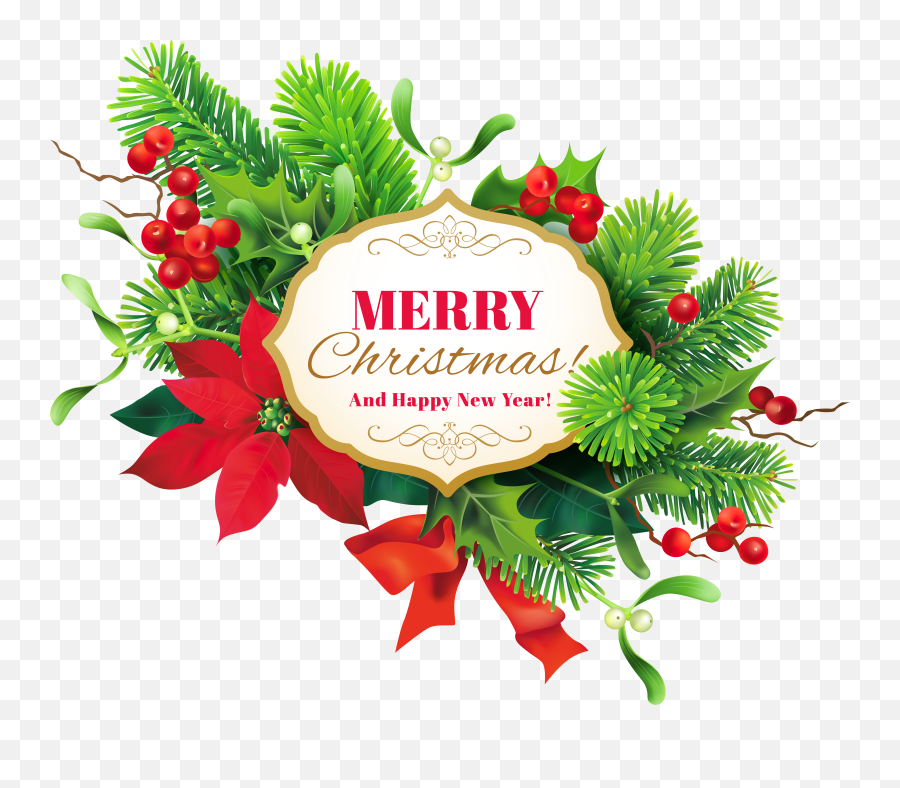 Merry Christmas Decor Png Clipart Image - Transparent Merry Christmas And Happy New Year Png,Decor Png