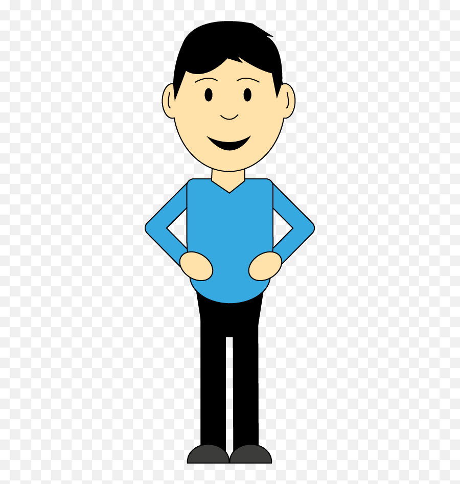 Download Smiling Cartoon Man With Hands - Man Transparent Happy Cartoon Man Png,Cartoon Man Png
