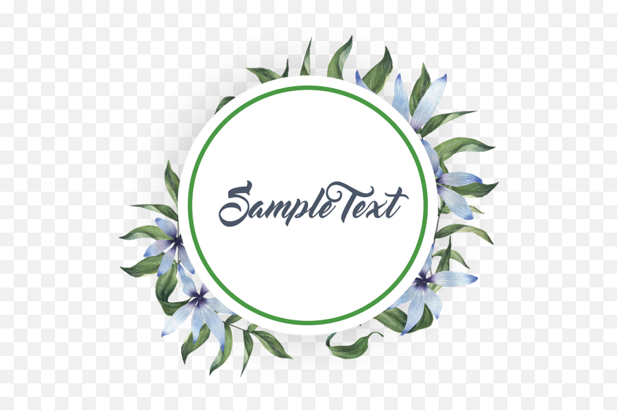 Watercolor Leaf Flower Wreath Badge Ai File - Sample Text Floral Design Png,Sample Png File