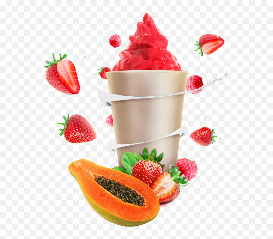 Download Helado De Fruta Png - Strawberry Yogurt Smoothie Yogurt Con Fruta Png,Smoothie Png