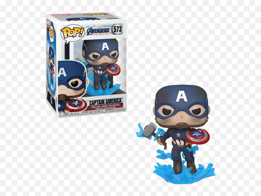 Pop Marvel Avengers Endgame Vinyl Figure - Capt America Wbroken Shield U0026 Mjolnir Captain America Funko Pop Png,Captain America Shield Png