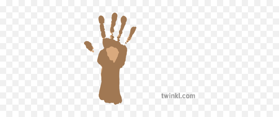 1 Brown Paint Handprint Illustration - Twinkl Illustration Png,Handprint Png