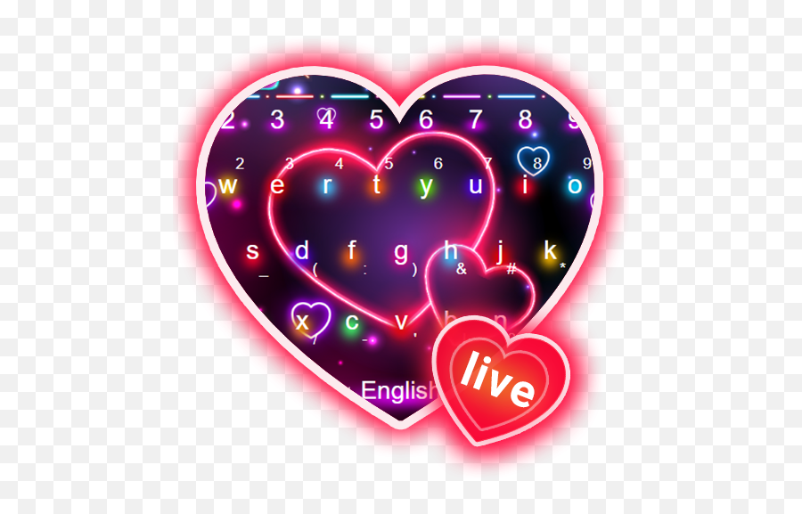 App Insights 3d Colourful Neon Heart Keyboard Theme Apptopia - Heart Png,Neon Heart Png
