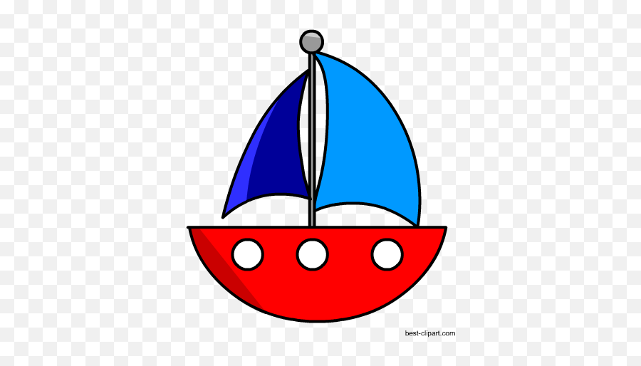 Download Cute Free Red And Blue Sail Boat Clip Art - Blue Boat Clipart Png,Sail Boat Png
