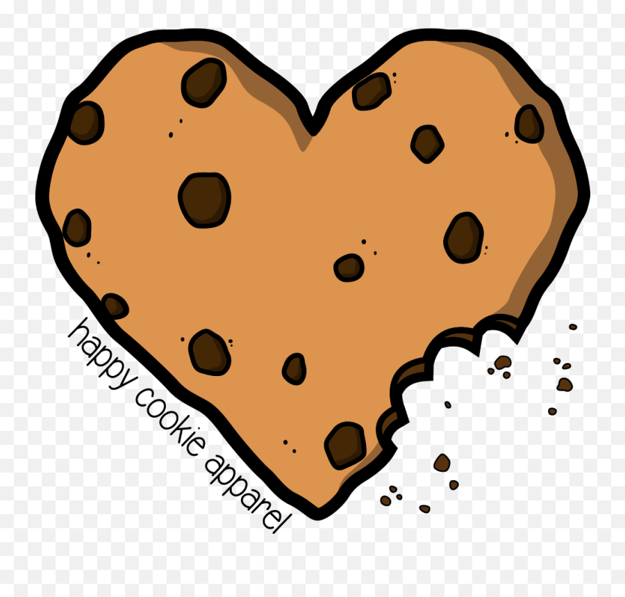 Chocolate Chip Cookies Heart Cartoon - Cute Chocolate Chip Cookies Clipart Png,Chocolate Chip Cookie Png