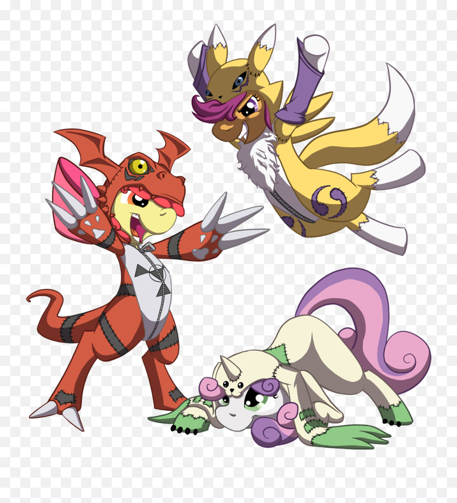 Agumon Terriermon Digimon Guilmon Cartoon Mammal Fictional - Guilmon Renamon Y Terriermon Png,Agumon Png