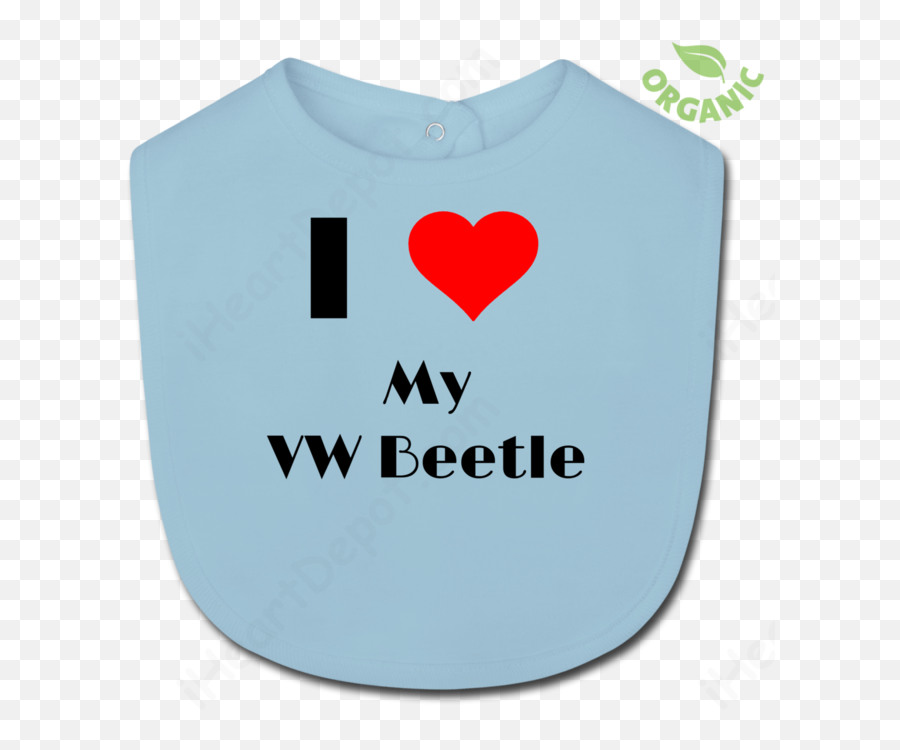 I Love My Vw Beetle Organic Baby Bib - T Shirt Png,Blue Beetle Logo