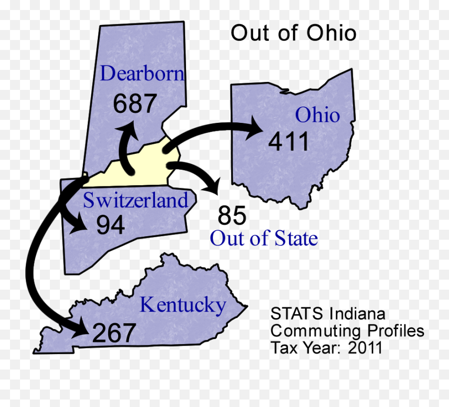 County Commuting Patterns - Map Png,Ohio Png