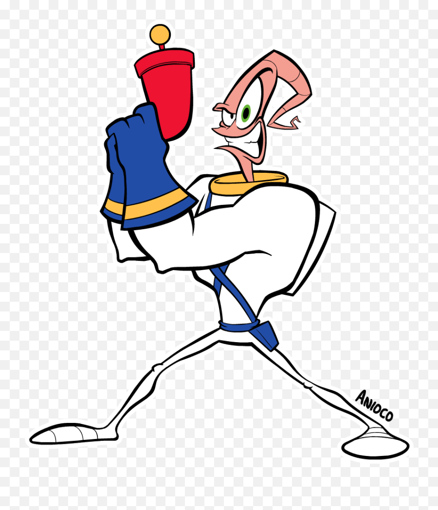 Earthworm Jim By Anioco - Earthworm Jim Drawing Cartoon Png,Earthworm Jim Logo