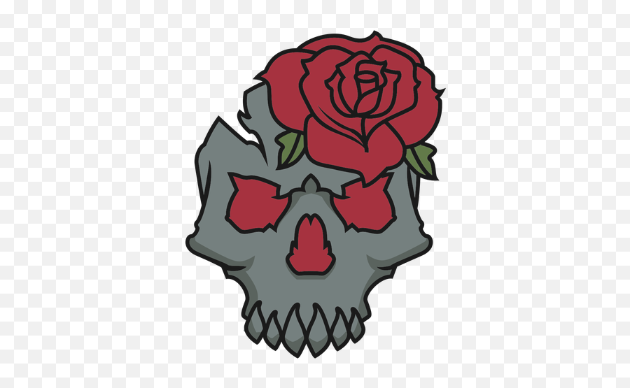 Transparent Png Svg Vector File - Skull With Roses Transparent Background,Rose Transparent Png