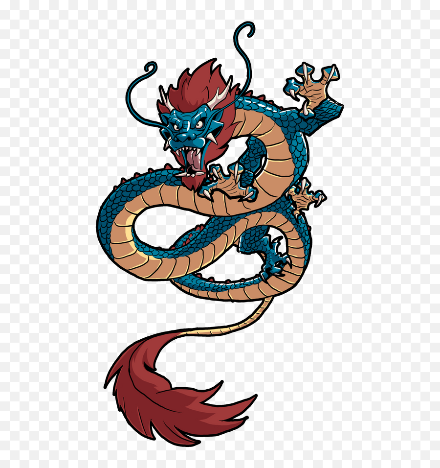 Chinese Dragon Sticker By Godzillama - White 3x3 Illustration Png,Chinese Dragon Transparent