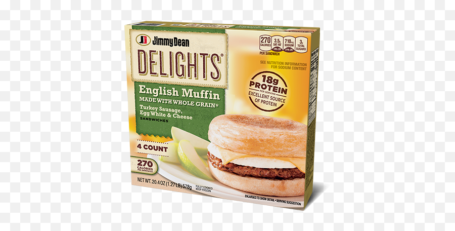 Delights Turkey Sausage Breakfast Sandwich Jimmy Dean Brand - Jimmy Dean Delight Png,Sandwhich Icon