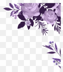 Ftestickers Watercolor Flowers Border Corner - png