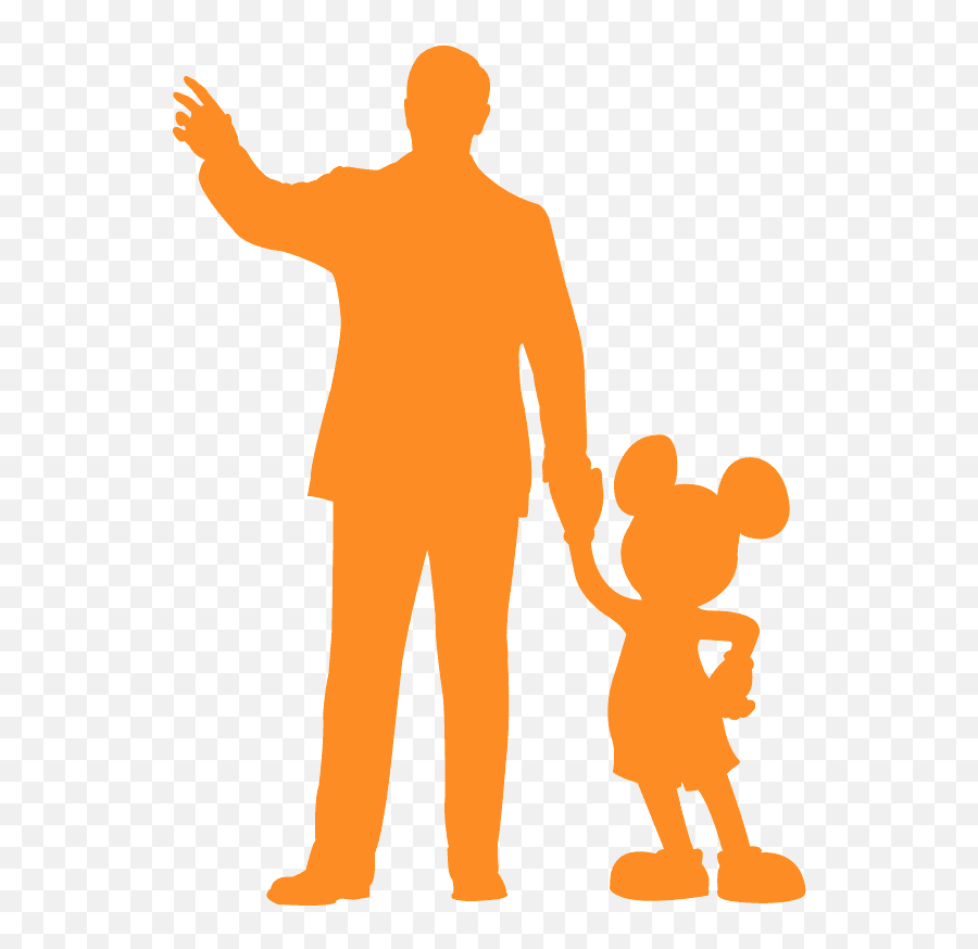 Walt Disney And Mickey Silhouette - Walt Disney And Mickey Mouse Silhouette Png,Tinkerbell Silhouette Png