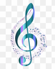 Turquoise Musical Notes Typography Background By Gdj - Transparent Png