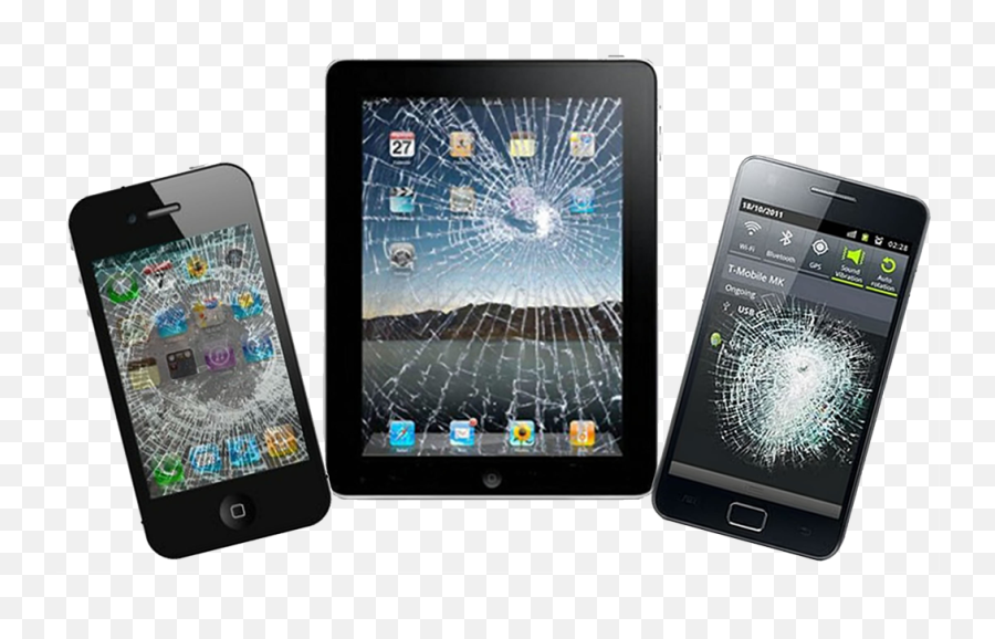 Download Iphone Ipad - Broken Phone And Tablet Png,Broken Iphone Png