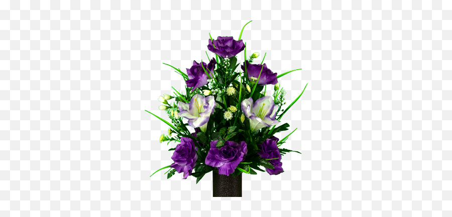 Lavender Amaryllis And Purple Rose - Bouquet Png,Purple Rose Png