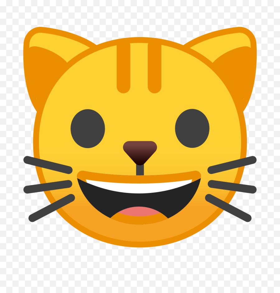 Grinning Cat Face With Smiling Eyes Icon Noto Emoji - Smiling Cat Emoji Png,Cat Eyes Png