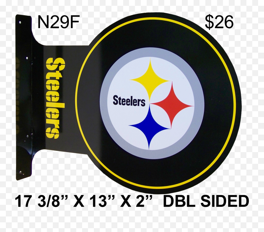 Pittsburgh Steelers Football Flange Double Sided Sign - Logos And Uniforms Of The Pittsburgh Steelers Png,Pittsburgh Steelers Logo Png