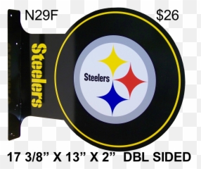Pittsburgh Steelers Football Flange Double Sided Sign - Logos And Uniforms Of The Pittsburgh Steelers png