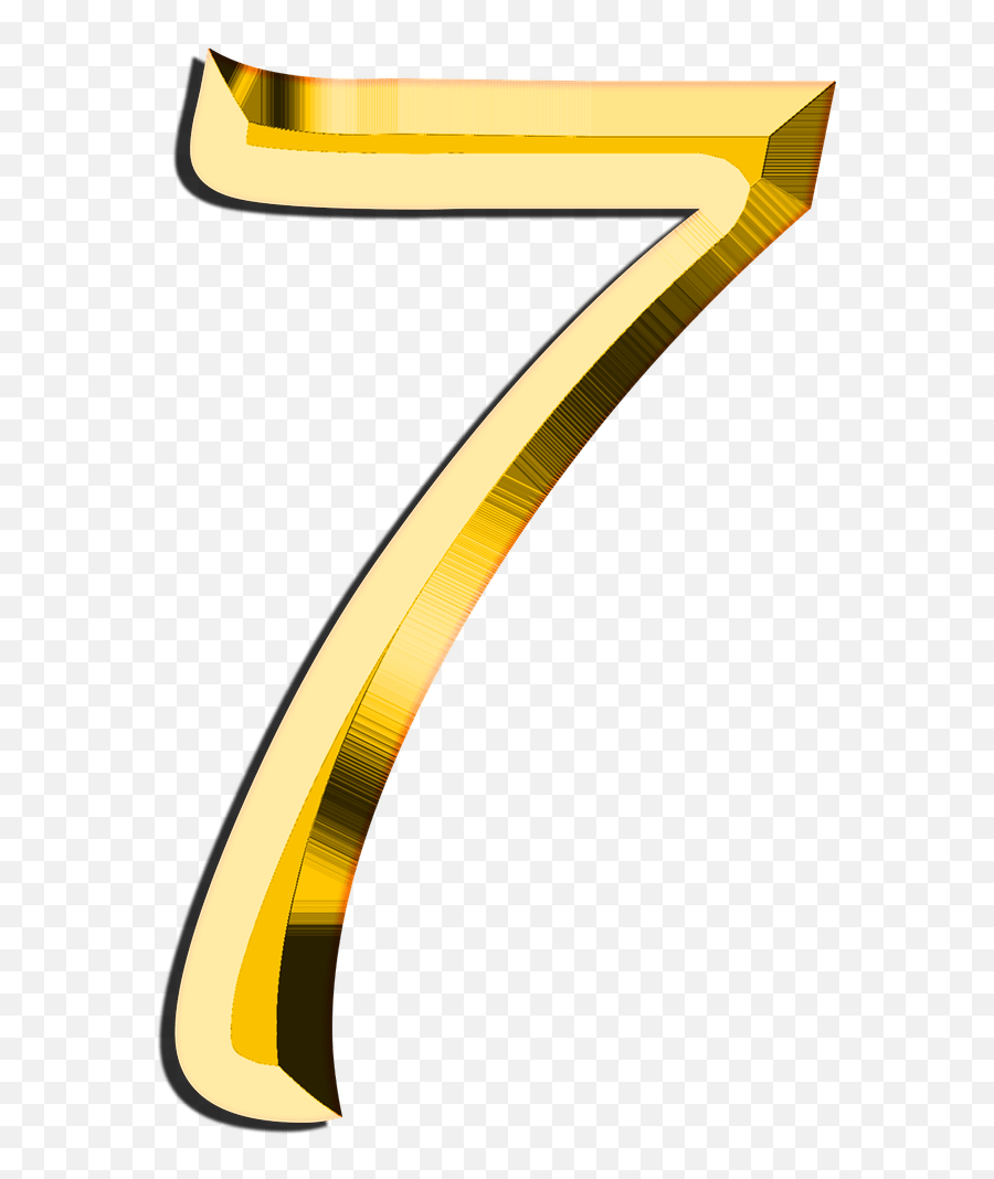 Golden Number 7 Transparent Png - Transparent Background Transparent 7,Number 7 Png