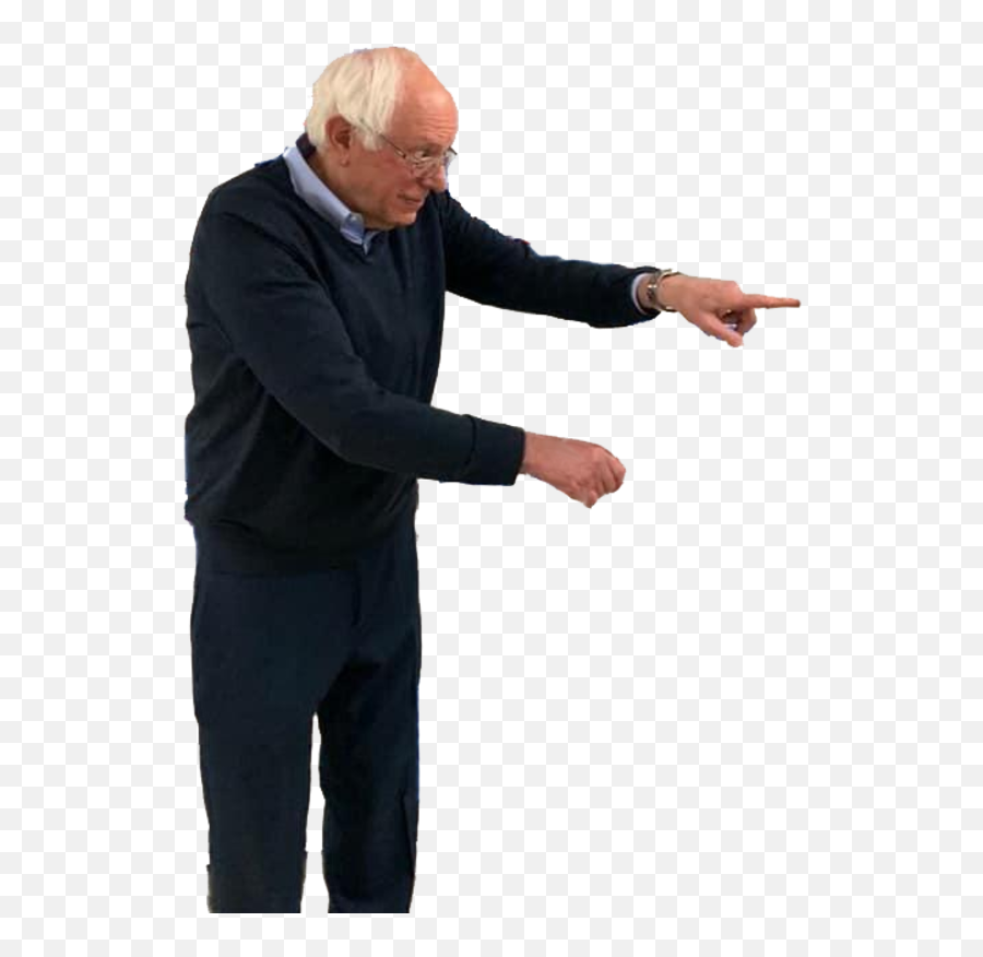 Bernie Pointing - Man Standing Meme Png,Bernie Png