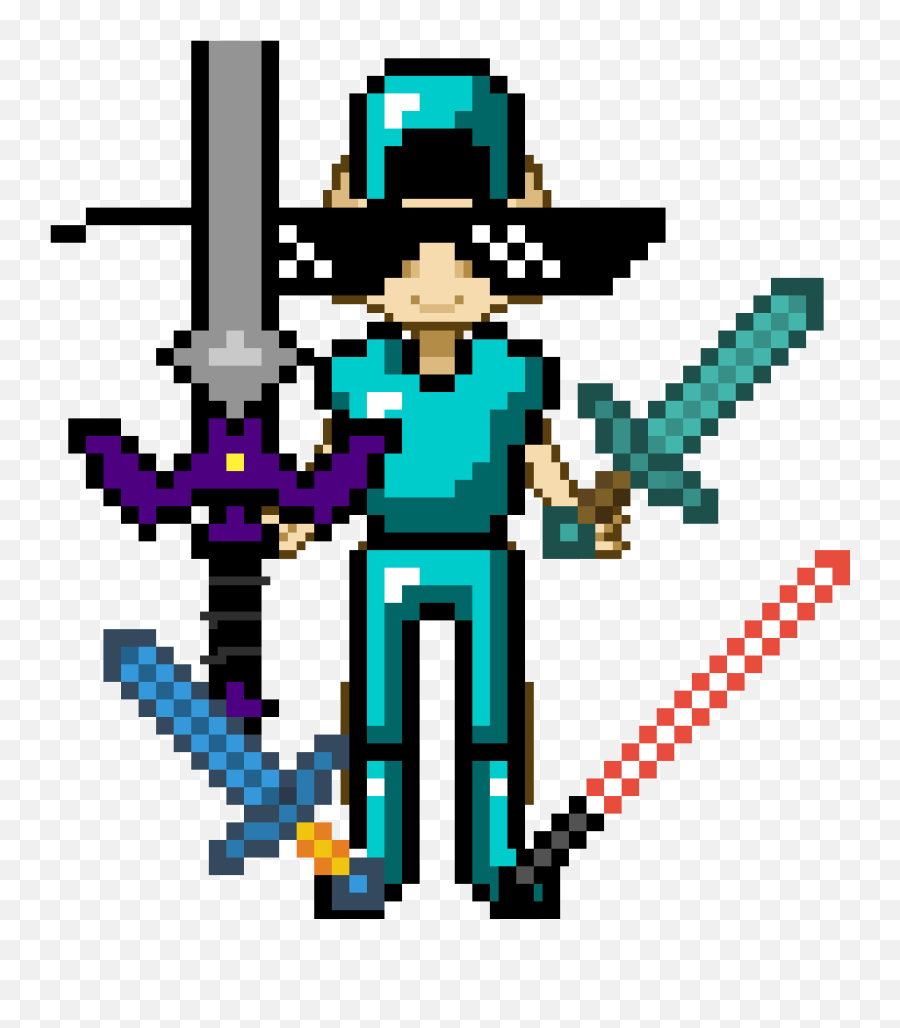 Such A Boss - Netherite Sword Pixel Art Png,Diamond Sword Png