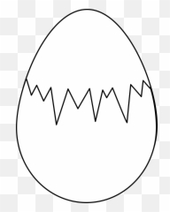 Egg Clipart Black And White Png - Colouring Pages Of Egg,Cracked Egg Png