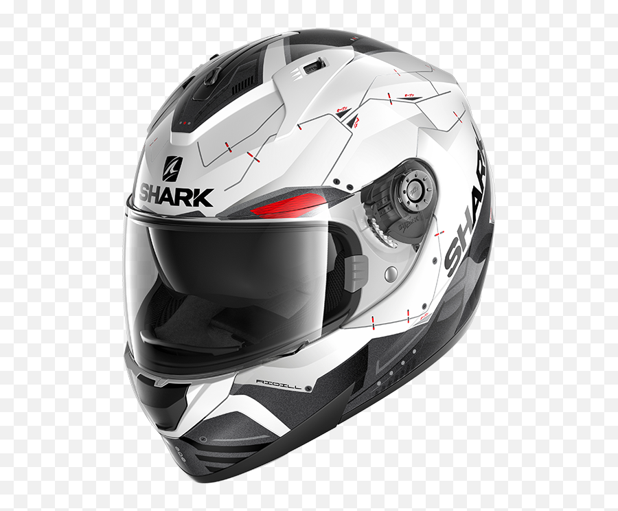 Shark Ridill Mecca White Black Red Wkr Bikerz Vault - Shark Ridill Helmet White Png,Icon Airmada 4 Horsemen