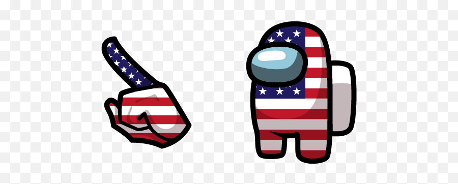 Among Us American Flag Character Cursor U2013 Custom - American Among Us Png,Copy And Paste Us Flag Icon