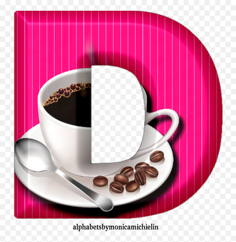 Monica Michielin Alphabets Coffee Alphabet U0027pink Cup Of - Coffee Drinks Png,Coffe Icon
