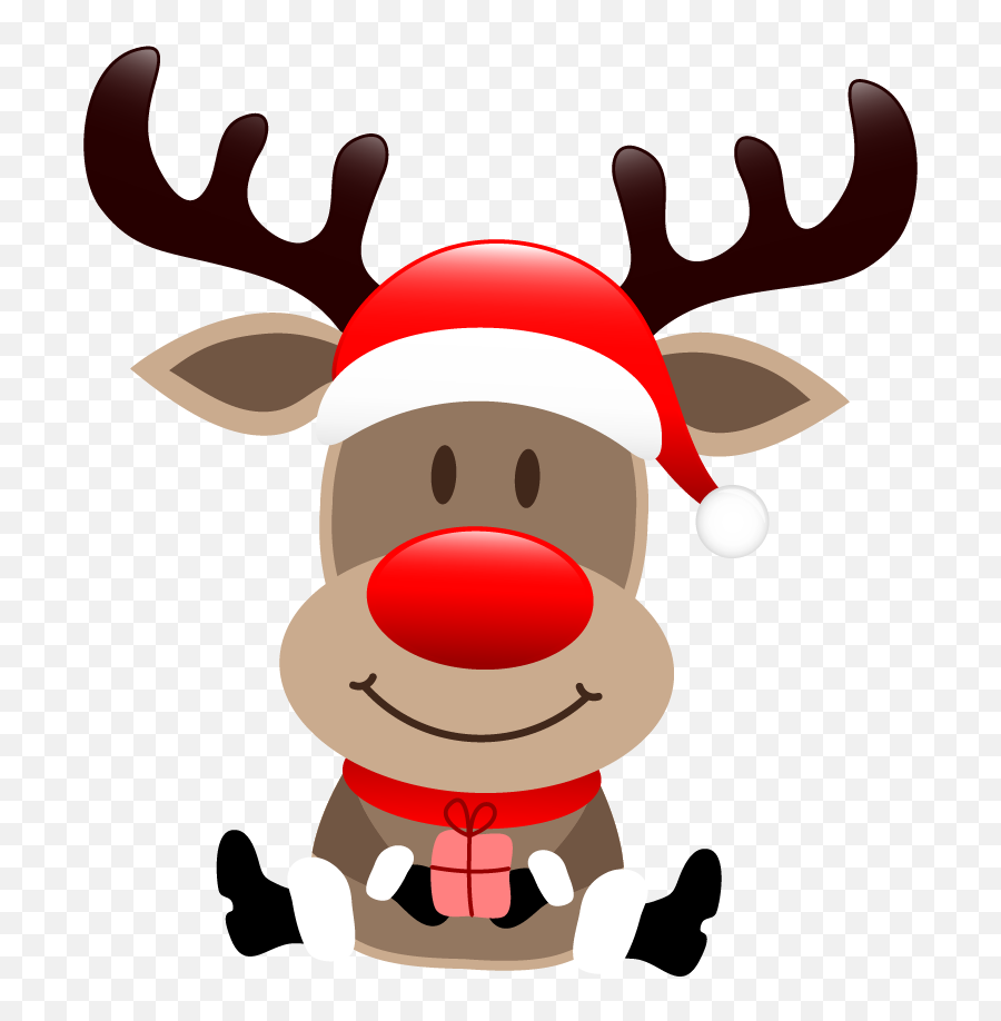 Rudolph Cartoon Reindeer Vector Santa - Rudolf The Rednose Reindeer Png,Rudolph Png