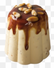 Flan Biscuit Vanilla Ice Cream With Almond Crunch Wabel Png