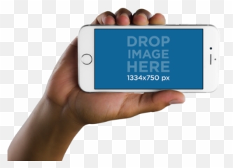 Download Hd White Iphone 6 Held Sideways Over A Transparent - png
