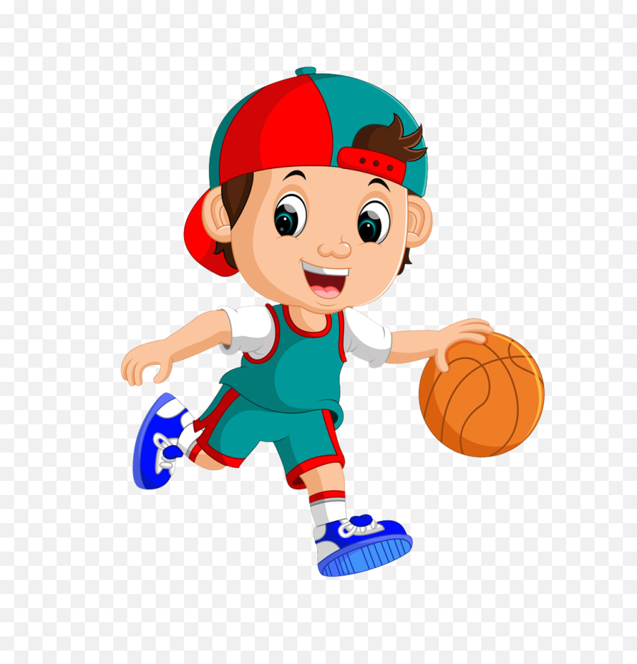 Download Image Free Player Royalty Clip Art Little - Boy Playing Basketball Clipart Png,Basketball Clipart Png